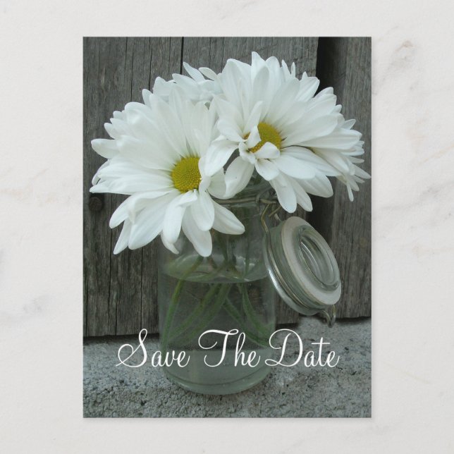 Carte Postale Faire-part Faire part de mariage Jar de Marguerites (Devant)
