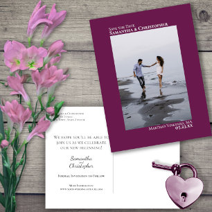 Carte Postale Faire-part Faire part de mariage minimaliste Magenta