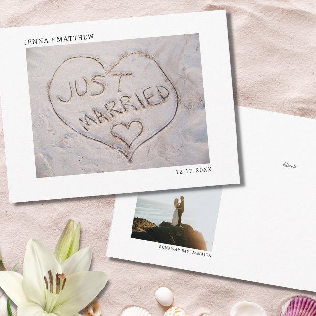 Carte Postale Faire-part Faire part de mariage sur la plage (Créateur téléchargé)