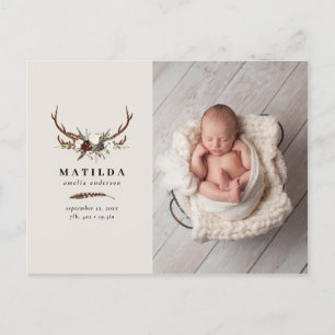 Carte Postale Faire-part Faire part de naissance photo rustique