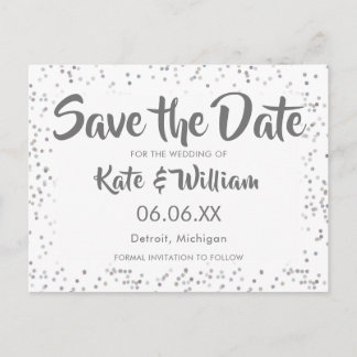 Carte Postale Faire-part Faire part de Silver Stardust Confetti