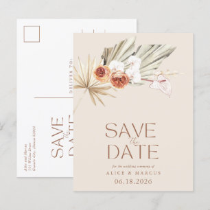 Carte Postale Faire-part Faire Savoir De Mariage Floral Bohème Économique