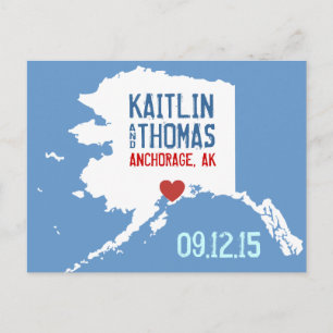 Carte Postale Faire-part Faites gagner la date - personnalisable - l'Alaska