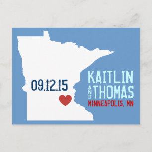 Carte Postale Faire-part Faites gagner la date - personnalisable - le