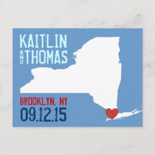 Carte Postale Faire-part Faites gagner la date - personnalisable - New York