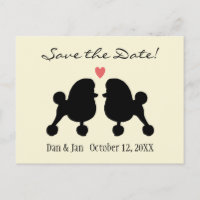 Fancy Black Toy Poodles Mariage Enregistrer la dat