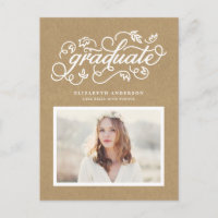 Faux Kraft Calligraphie Rustique Photo Diplôme