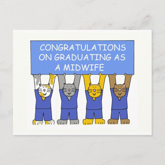 Carte Postale Faire-part Félicitations pour votre diplôme de sage-femme (Devant)