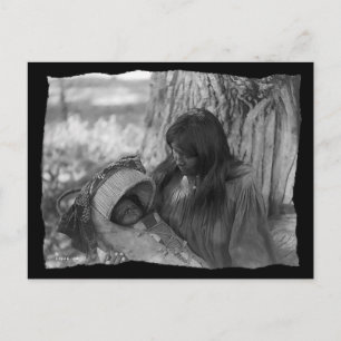 Carte Postale Faire-part Femme Apache amérindienne vintage