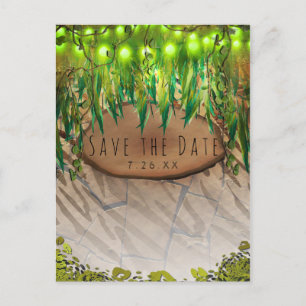 Carte Postale Faire-part FÊTE DE LA JUNGLE Feuilles & Imprimé Animalier Éco