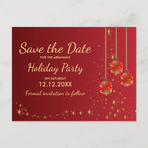 Carte Postale Faire-part Fête de Noël élégante et festive - Sauvegarder la