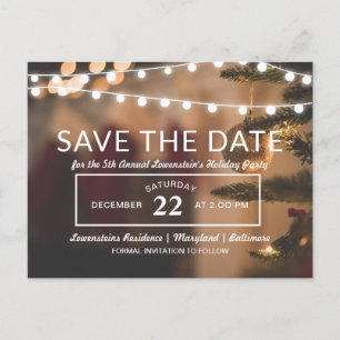 Carte Postale Faire-part Fête de Noël  Enregistrer La Date  Lumières de cha