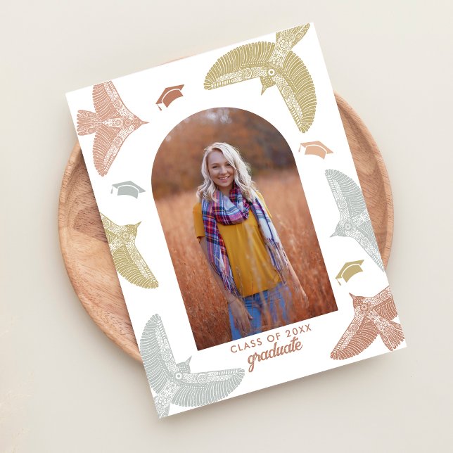 Carte Postale Faire-part Fête de Remise des Diplômes  |  Art Populaire Bohè (Créateur téléchargé)