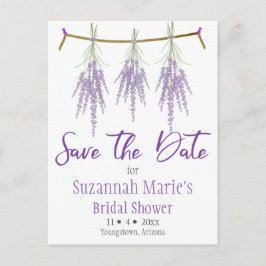 Carte Postale Faire-part Fête des mariées Enregistrer La Date Dry Lavender 