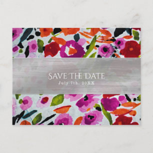 Carte Postale Faire-part Fête des mariées Fleurs brillantes printanières En