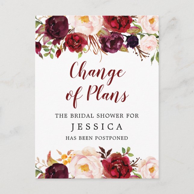 Carte postale Faire-part Fête des mariées reportée (Devant)