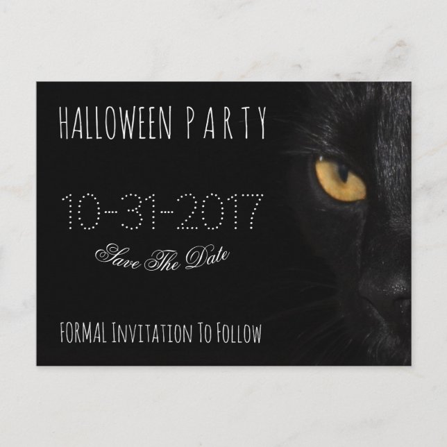 Carte Postale Faire-part Fête d'Halloween personnalisée Enregistrez la date (Devant)