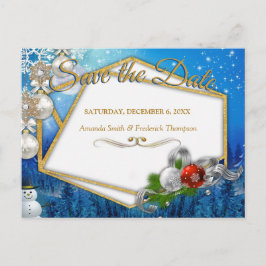 Carte Postale Faire-part Fêtes de Noël Enregistrer la date