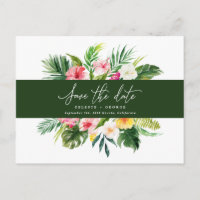 Feuille de papier tropical aquarelle pour annoncer