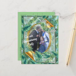 Carte Postale Faire-part Feuilles Plantes verts tropicaux