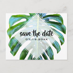 Carte Postale Faire-part Feuilles Tropicales Tendances Végétaliennes Étape 