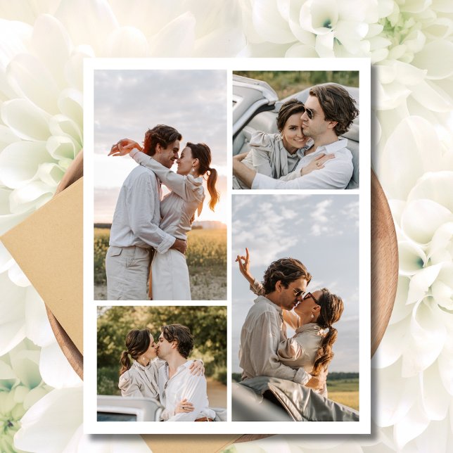 Carte Postale Faire-part Fiançailles photo mariage Enregistrer la date (Engagement Photo Wedding Save the Date Announcement Postcard)