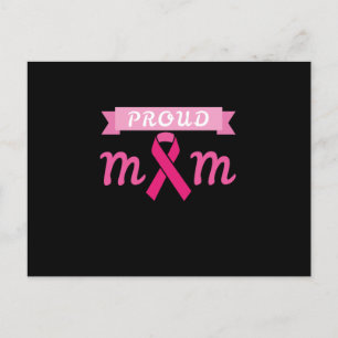 Carte Postale Faire-part Fière Maman Pink Ribbon Sensibilisation au cancer 