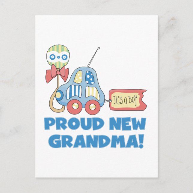 Carte Postale Faire-part Fière nouvelle grand-mère-C'est un garçon Tshirts  (Devant)