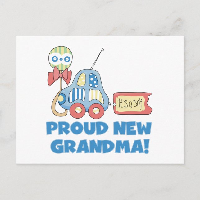 Carte Postale Faire-part Fière nouvelle grand-mère-C'est un garçon Tshirts  (Devant)