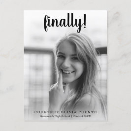 Carte Postale Faire-part Finalement Simple Photo Moderne Graduation