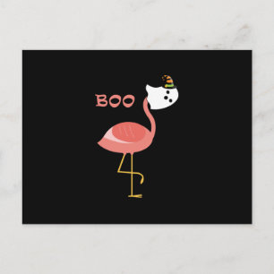 Carte Postale Faire-part Flamant rose Boo Ghost Funny Flamant rose   Animal