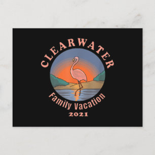 Carte Postale Faire-part Flamant rose Clearwater Vacation 2021 Flamant ro