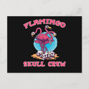 Carte Postale Faire-part Flamant rose Costume d'Halloween de l'équipage d