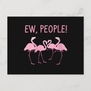 Carte Postale Faire-part Flamant rose De Nouvelles Personnes Distances Soci