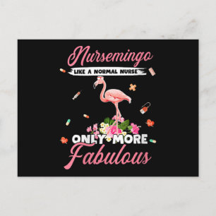 Carte Postale Faire-part Flamant rose Infirmière comme infirmière normale