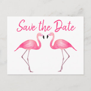 Carte Postale Faire-part Flamant rose rose Enregistrer le Mariage Fiançaill