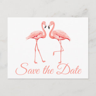 Carte Postale Faire-part Flamant rose rose Enregistrer le Mariage Fiançaill