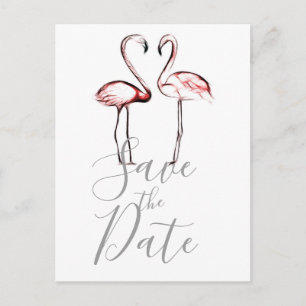 Carte Postale Faire-part Flamants roses roses Pêche Flamant rose marbre Enr