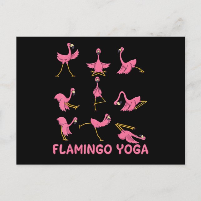 Carte Postale Faire-part Flamingo Méditation par position du yoga flamingo (Devant)