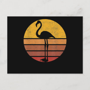 Carte Postale Faire-part Flamingo Sunset Trendy Animal Silhouette Flamingo