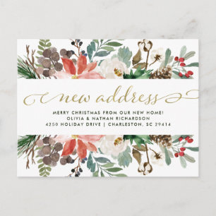 Carte Postale Faire-part Fleur de Noël   Jolie Déménagement de vacances