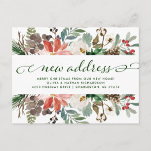 Carte Postale Faire-part Fleur de Noël   Jolie Déménagement de vacances