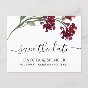 Carte Postale Faire-part Fleur sauvage   Crimson Red Bohemian Enregistrer l