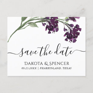 Carte Postale Faire-part Fleur sauvage   Deep Purple Bohemian Enregistrer l