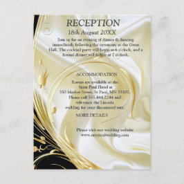 Carte Postale Faire-part Fleurs Abstraites d'argent ou d'or sur - Soie