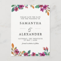 Fleurs aquarelles et mariage de typographie modern