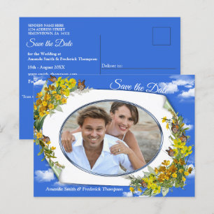 Carte Postale Faire-part Fleurs de Bouton d'Or de Printemps