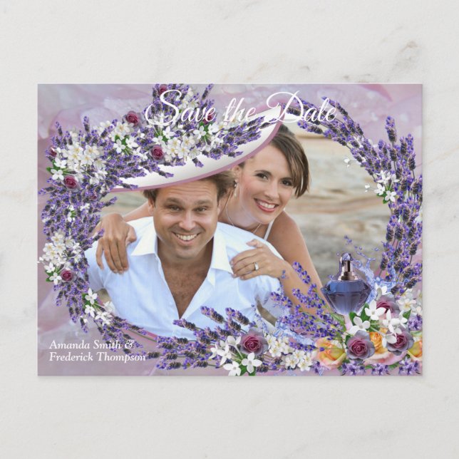 Carte Postale Faire-part Fleurs de Tuberose et de Lavande (Devant)