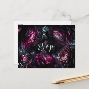 Carte Postale Faire-part Fleurs Humeurées Audacieuses Enchantées RSVP Maria
