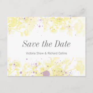Carte Postale Faire-part Fleurs jaunes peintes